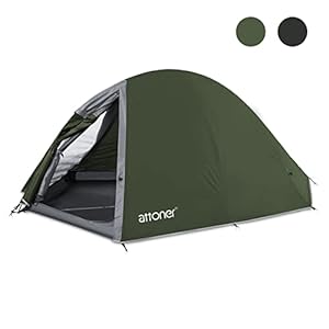 ATTONER Zelt, 1-2 Personen Kuppelzelt, Ultra-leicht Camping Zelt, Schneller Aufbau, Wasserdicht, Kleines Packmaß für…