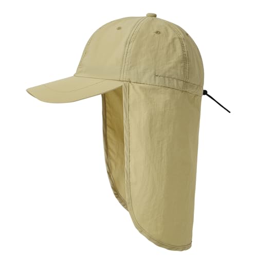 Image of American Trends Mens Sun Hat with Neck Flap, UV Protection Outdoor Flap Hat, Packable Soft Fishing Hiking Gardening Hat