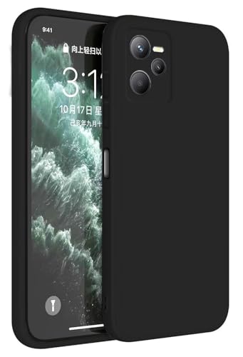 Topme Funda para Realme C35 / Realme Narzo 50A Prime (6.6' Inches) Carcasa Caja Case Estuche, Funda Protectora de Piel de Silicona TPU - Negro