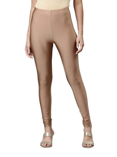 Image of GO COLORS Shimmer Churidar for Women | Smooth Nylon Finish, Mid Rise