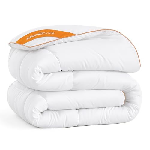 SONGMICS HOME Bettdecke, 200 x 200 cm Steppdecke, Steppbettdecke mit 8...