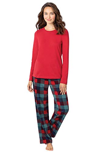 PajamaGram Womens Fleece Pajamas Sets - Fleece Pajamas Women, Multi, M 8-10