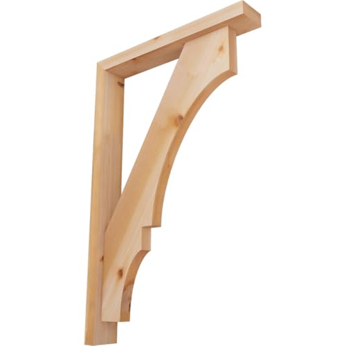 3 1/2"W x 22"D x 34"H Balboa Block Smooth Bracket w/Offset Brace, Western Red Cedar