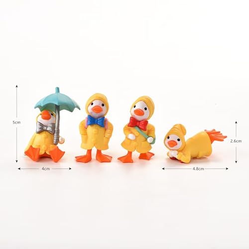 Estatuas de Patos en Resina Pintadas a Mano 4 Piezas miniatura 7