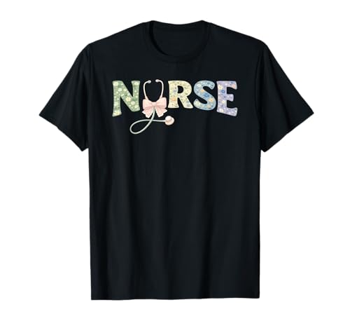 Nurse Floral Coquette Bow Stethoscope Nurse Life T-Shirt