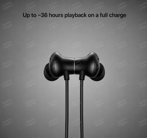 Image of Original Neckband Compatible with OnePlus Bullets Wireless Z3 Earbud Buds Earbuds Neckband Earphone (Black)