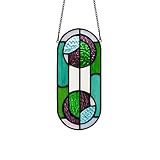 BOXCASA Geometric Decor Stained Glass Suncatcher for Window,Sun Catchers Indoor Window Stained Glass Windows Hangings,Home Decor for Living Room Bedroom,Geometric Gifts for Women Friends Mom