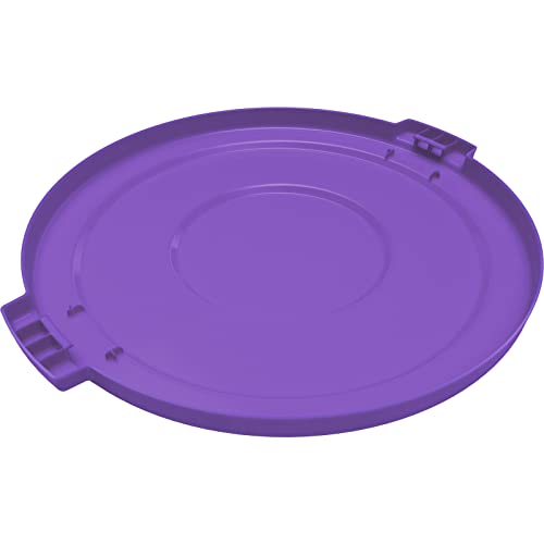 Image of SPARTA Bronco Waste Container Trash Can Lid, Round Trash Bin for Disposal, 20 Gallons, Purple (Pack of 3)