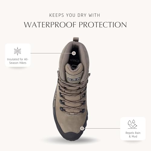 DHENIEB Men’s Waterproof Hiking Boots – Durable Leather Trail Boots with Ankle Support, Cushioned Comfort & All-Terrain Grip2