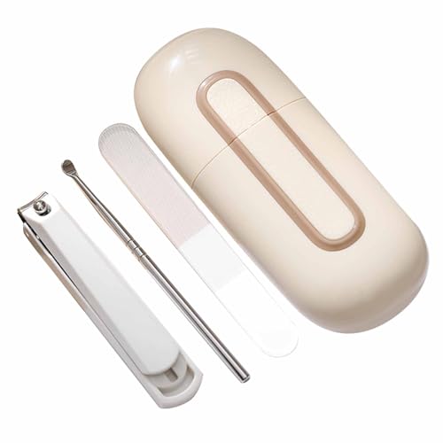 Stainless Steel Manicure Set,Nail Clippers Cutter,Glass File,Travel Mini Nail Care Kit with Storage Box for Home or Professional Use