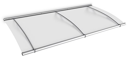 Schulte Auvent LT-Line 200 x 95 cm - Marquise de Porte d'entrée en Verre Acrylique Opaque, Fixation en INOX