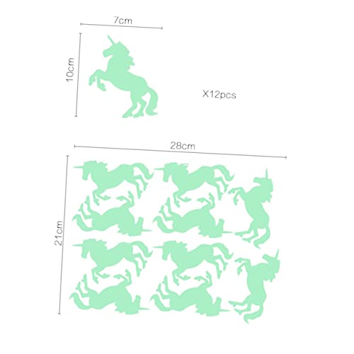 Vinilo Decorativo Luminiscente Unicornio Verde Mediano miniatura 2