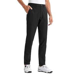 CRZ YOGA Men’s All Day Comfy Golf Pants – 30″/32″/34″ Quick Dry Lightweight Work Casual Trousers with Pockets