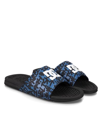 DC Men's Casual Slide Sandal, Black/Blue/White, 12