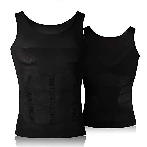 HÖTER Mens Slimming Body Shaper Vest Shirt Abs Abdomen Slim (TOP Edition) …