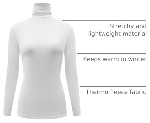 Image of Kindcall Casual Turtleneck Tops Lightweight Long Sleeve Soft Thermal Shirts for Women
