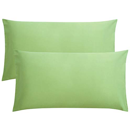 FLXXIE 2 Pack Microfiber King Pillow Cases, 1800 Super Soft Pillowcases with Envelope Closure, Wrinkle, Fade and Stain Resistant Pillow Covers, 20x36, Sage Green