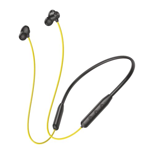 Image of Walta NEO 3 Bluetooth Neckband (in-Ear) with ENC, 45H Playback, Bluetooth 5.4, Type-C Quick Charge & Powerful Bass - Yellow Color