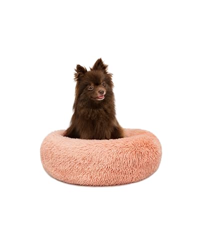 lionto Letto per Cani Rotondo Cuscino Gatti Letto Donut, (S) 40 cm Ø Rosa