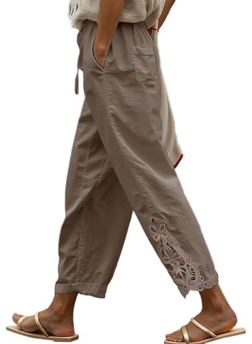 Image of Women Fashion 2026 Casual Elastic Waist Pants with Pockets