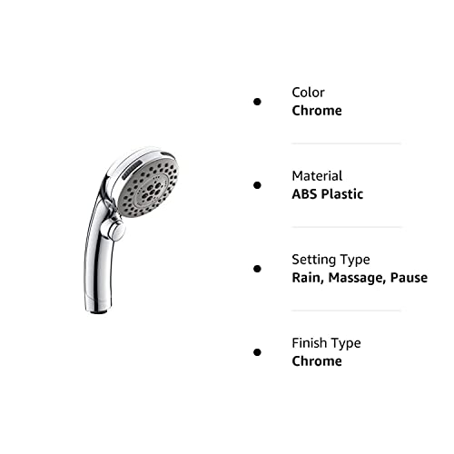 Homelody High Pressure Handheld Shower Head With On/Off Pause Switch 6-Functions Water Saving Shower Head, Detachable Shower Head,Chrome Finish #TOP1