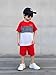 Yoxindax Toddler Kid Boy Clothes Colorblock Letter Graphic Tee Shorts 2PC Summer Outfit Set(7-8T)