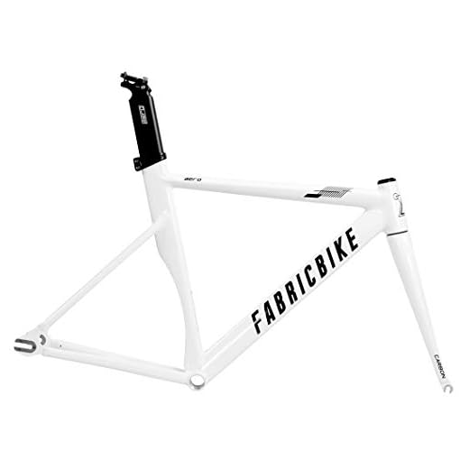 FabricBike Aero - Cuadro para Bicicleta Fixie, Fixed Gear, Single Speed, Cuadro de Aluminio y Horquilla de Carbono, 5 Colores, 3 Tallas, 2,145g (Talla M) (Glossy White & Black, M-54cm)