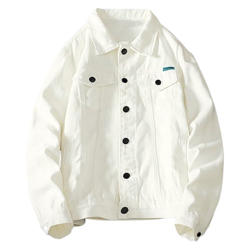 Chaqueta de Mezclilla para Hombre Blanco XX-Large miniatura 1