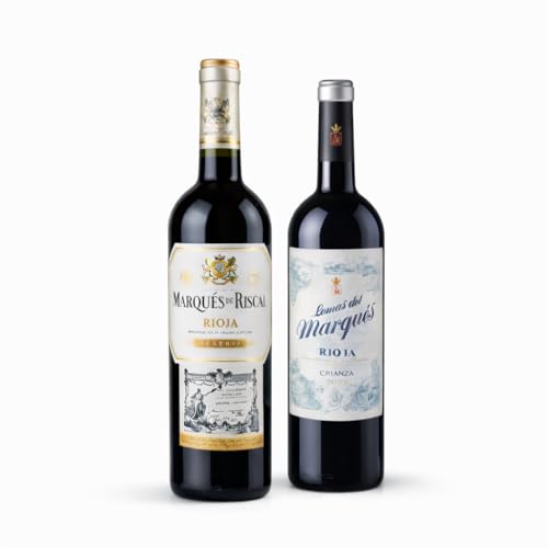 Pack 2 Vinos Rioja - Marqués de Riscal Reserva + Lomas del Marqués Crianza. Vino Tinto DOCa Rioja, 2x 750ml