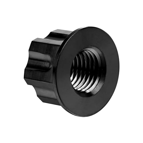 Image of Titanium M6 M8 M10 M12 M14 M16 Flange Bolt Nut Bicycle Motorcycle Rear Axle Car Modification Accessories Pack of 6 (M12 Pitch 1.5mm, Black)