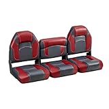 DeckMate 52' High Back Bench Seat Set - Charcoal and Red