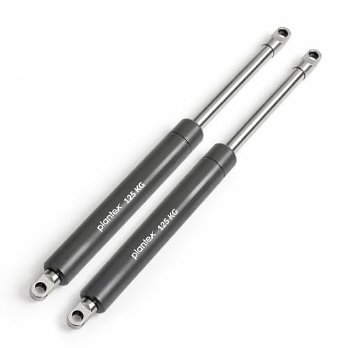 Image of Plantex 17 Inch Hydraulic Gas Spring Stay Strut Pneumatic Lift Support with Cover /Cabinet Hinges Support /Capacity 125 KGS (1250 N) - Pair of 1 (2 Pcs) (Silver)