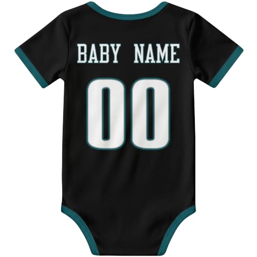 Image of KREDE Baby Clothes Custom Name Bodysuit for Baby Boy Gifts | Short Sleeves Bodysuit with Custom Number Name