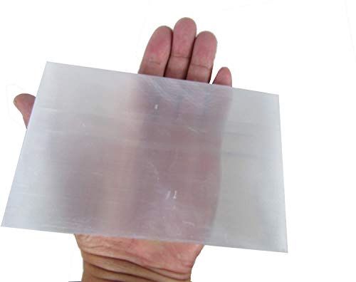 CircuitOffice Polierte rechteckige Selenit-Ladestation, ca. 15,2 cm lang, 10,2 cm breit, 1,3-2 cm dick, reinigt und lädt Kristalle oder Edelsteine für Heilung, Metaphysische, Meditation und Wicca auf Cover