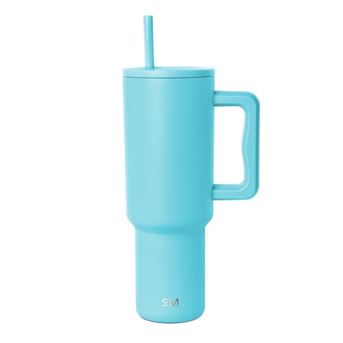 Image of Simple Modern 40 oz Tumbler with Handle and Straw Lid | Insulated Cup Reusable Stainless Steel Water Bottle Travel Mug Cupholder Use | Gifts for Women Men Him Her | Trek Collection | Nantucket Tides