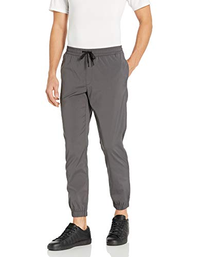 Amazon Brand - Peak Velocity Men's Woven All Around Jogger, Grey, Large