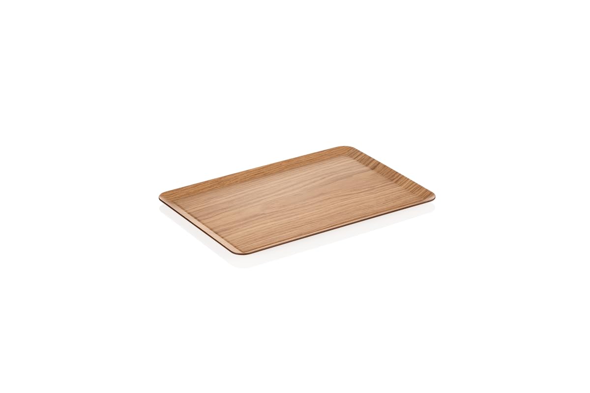 6 bandejas antideslizantes para gastro, aspecto de madera, diseño escandinavo, rectangular, 28 x 19,5 x 1,5 cm