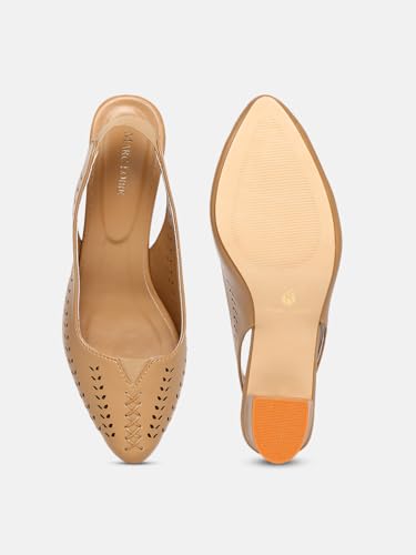 Image of Marc Loire Women Pointed Toe Block Heel Sandal for Office Wear