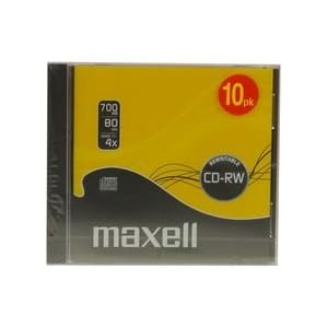 Maxell 624860. CD-RW 1–4 X J/Fall 10PK