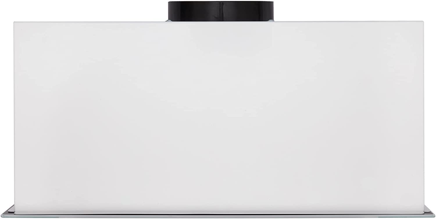 Gurari 217 WH 52 Pr, campana de techo 52 cm blanca empotrada con bloque de ventilación, marco de cristal, 3 niveles, 1000 m³/h, campana empotrada, mando a distancia
