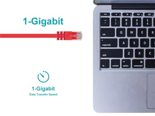 Image of Monoprice Cat6 3ft Red Crossover Patch Cable UTP 24AWG 550MHz Pure Bare Copper Snagless RJ45 Fullboot Series Ethernet Cable