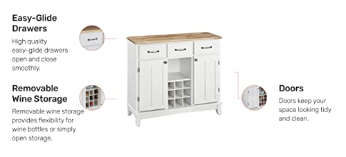 Hutch-Style Buffet- White/ Natural #TOP3
