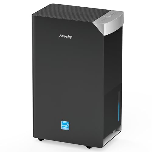 4500 Sq.Ft Energy Star 2025 Dehumidifier,AEOCKY Max 74 Pint/D Smart Compressor Dehumidifier with Drain Hose, Intelligent Humidistat,for Basement,Bedroom,Home,Bathroom (Black) Black 74 Pints
