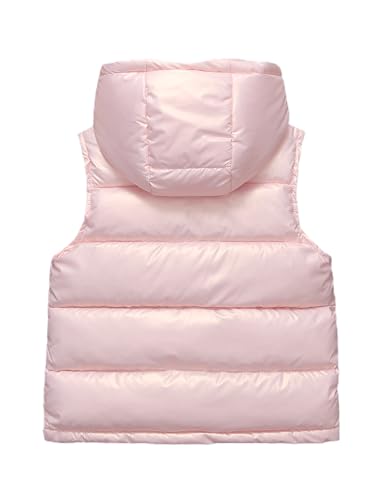 Happy Cherry Toddler Girl Metallic Sleeveless Vest Winter Warm Jacket with Detachable Hood 20242