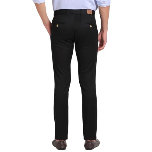 Image of ADRO Ankle-Length Cotton Slim Fit Chinos For Men's Casual Cool With Adjustable Waist Band.