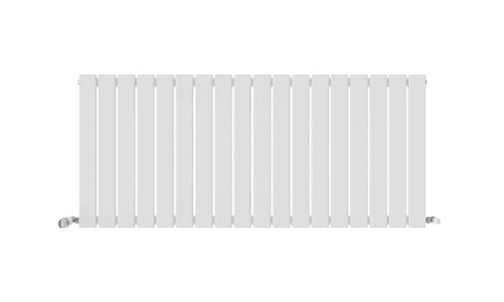 iBathUK Apex Wall-Mounted Horizontal Single Slim Flat Panel Radiator, Steel 18 columns, Hydronic Central Heating, High Thermal Output, Modern Designer Radiator for Bathroom in Matt White, 600x1368 mm