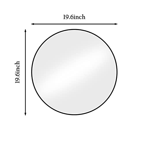 Harritpure Round Mirror 19.6 Black Wall Mounted Circle Mirrors Vanity Mirror With Brushed Aluminum Alloy Frame Modern Decoration For Bathroom, Living Room, Vanity, Bedroom, Entryway #TOP5