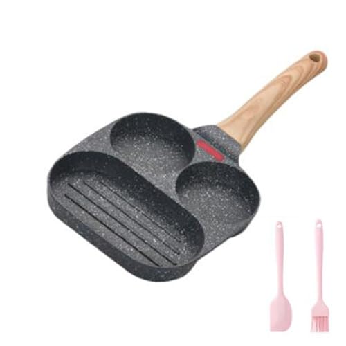 Sartén antiadherente para freír huevos, 2 tazas, color gris claro para huevos, panqueques, tortillas y filetes, utensilios de cocina de desayuno compatibles con estufa de gas e inducción