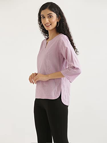 Image of SAADAA Everyday Cotton Top | Women's Regular Solid Color Top | Casual /Office Wear