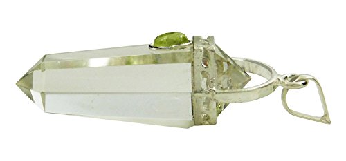 Harmonize 6 Sided Wand Crystal Clear Stone Pencil Pendant Reiki Healing Crystal Amulet Spiritual, Clear (Crystal), BLACK GIFT POUCH - Image 3